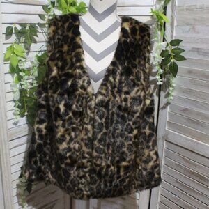 Michael Kors leopard faux fur vest